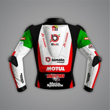 Axel Bassani Motorcycle Race Jacket Kawasaki SBK 2026 back view