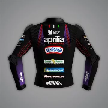 Jorge Martin Leather Jacket Aprilia Racing MotoGP 2026 back view