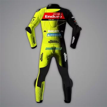 VR46 Leather Suit Franco Morbidelli Ducati MotoGP 2026 back view