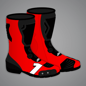 Francesco Bagnaia Motorcycle Boots Red British GP 2024