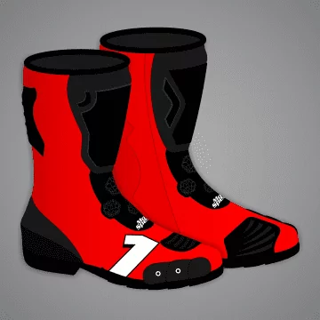 Francesco Bagnaia Motorcycle Boots Red British GP 2024
