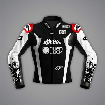 Jack Miller Motorcycle Jacket Black And White WT 2024