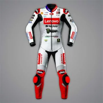 Francesco Bagnaia Motorcycle Suit White Winter Test 2024