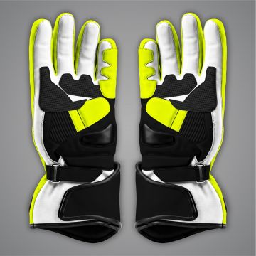 Alvaro Bautista Neon Gelbe Motorradhandschuhe SBK 2023