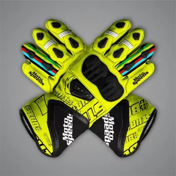 Alvaro Bautista Neon Gul Motorcykelhandskar SBK 2023