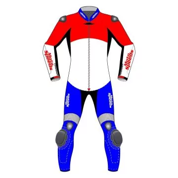 Netherlands Rounded Flag Leather Moto Suit