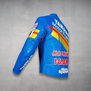 ニール・マッケンジー風 青レザーレースジャケット 左側面
