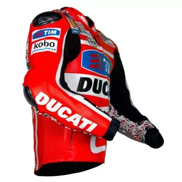 Nicky Hayden Ducati racingjakke i kuskinn, høyre side