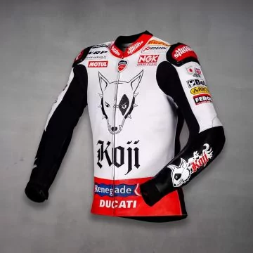 Noriyuki Haga Ducati Retro Leather Jacket WSBK 2004