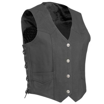 Chaleco de cuero perforado para moto de verano