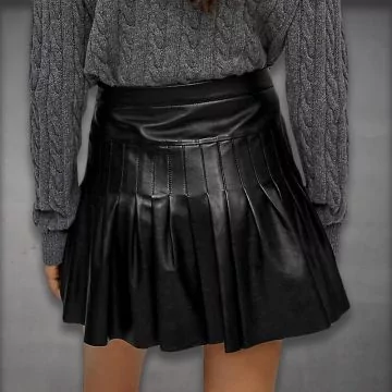 Jupe Plissée Cuir