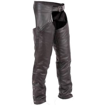 Chaps de moto en cuir noir premium