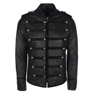 veste en cuir militaire pour homme