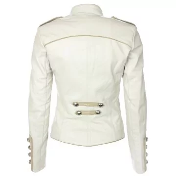 women's short zipper leather jacket