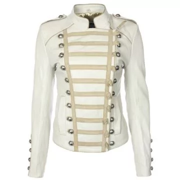 brown biker style leather jacket women