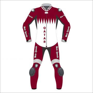 Qatar Flag Custom Leather Clothing