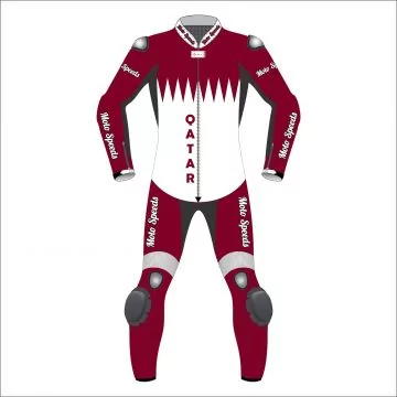 Qatar Flag Custom Leather Clothing