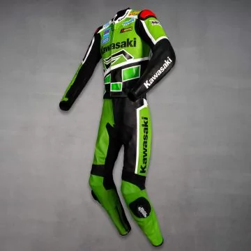 Kawasaki Combinaison Course Régis Laconi WSBK 2008 vue de gauche