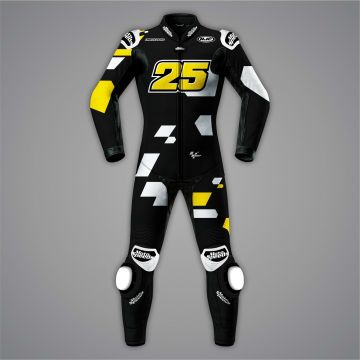 Raul Fernandez Black Motorcycle Suit Aprilia Winter Test 2022