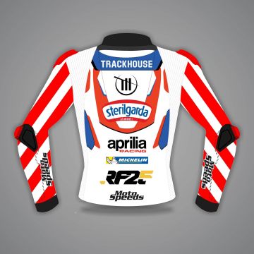 Giacca da moto bianca Raul Fernandez Aprilia MotoGP 2024