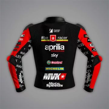 Red and Black Biker Jacket