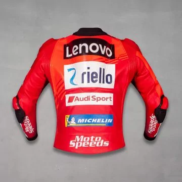 Red Leather Moto Jacket Marc Marquez Ducati MotoGP 2025