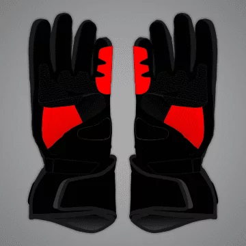 Red Marquez winter test 2024 gloves, palm view