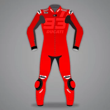 Marc Marquez Red Motorcycle Leathers Winter Test 2024