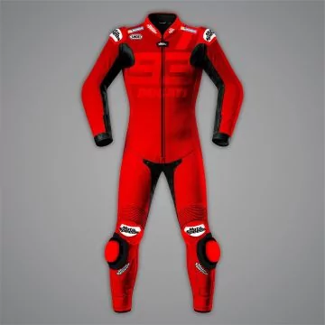Marc Marquez Red Motorcycle Leathers Winter Test 2024