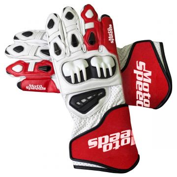 Rote Bikerhandschuhe