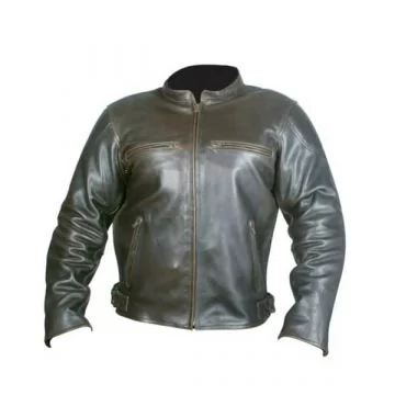 leather biker jacket cowhide
