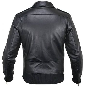 Retro-Leder-Motorradjacke