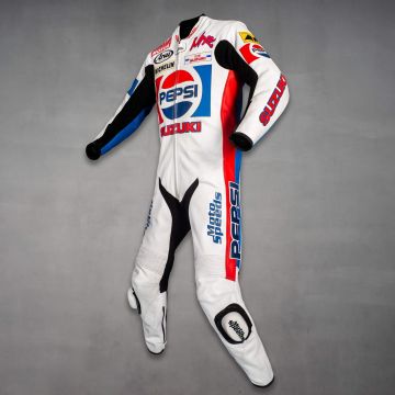Rob McElnea Pepsi Suzuki GP 1988 Racing Leathers left view