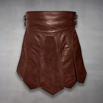 Roman Leather Kilt Brun