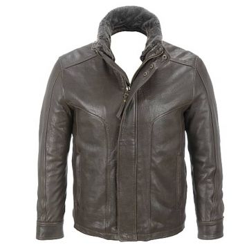 Giacca con colletto in pelliccia shearling