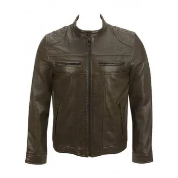 men's brown biker leather jacket - biker jacket | Shop