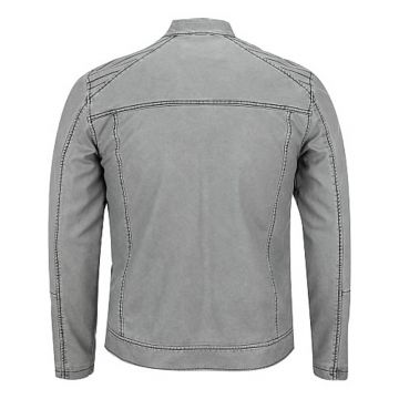 Giacca in pelle Semi Moto Grigia