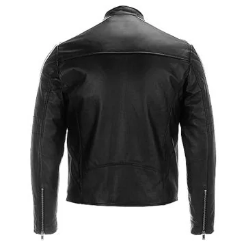 Striped leather motorcycle jacket – Leather jackets | Shop