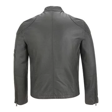 Semi Moto Stripes Leather Jacket