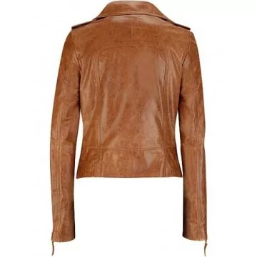 Short Body Distressed Leather Jacket