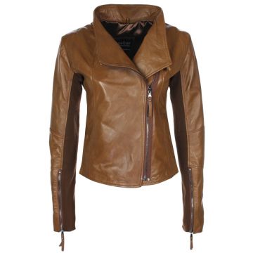 Leather Ladies Jacket Brown