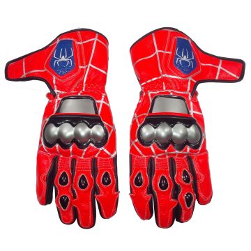Leder-Motorrad-Spiderman-Handschuhe