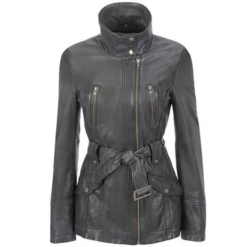 belted women's leather trench coat – long trench | Shop