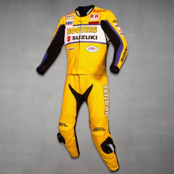 Suzuki Motorcycle Leathers Larry Pegram AMA left perspective view