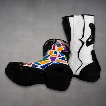 Takaaki Nakagami Motorcycle Boots White MotoGP 2022 bottom view