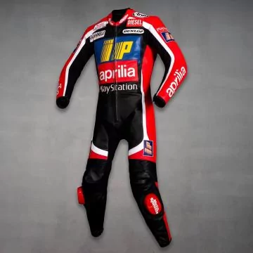 Harada 1999 red one piece race suit, left view