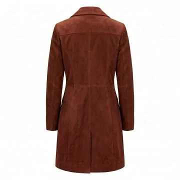 The Mummy Inspired Women’s Brown Leather Coat back view