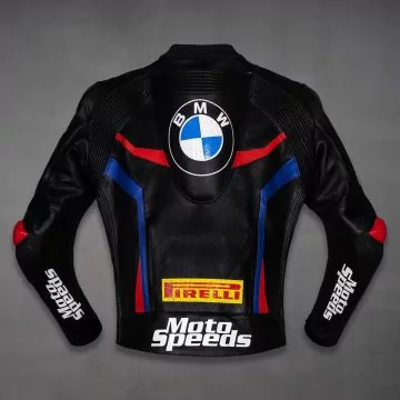 Bmw Black Leather Jacket Tom Sykes Wsbk 2019 Back View