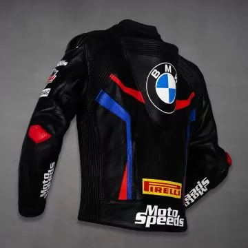 Bmw Black Leather Jacket Tom Sykes Wsbk 2019 Left Back View