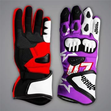 Toprak Razgatlioglu MotoGP Racing Gloves Yamaha 2026 knuckle and palm side views